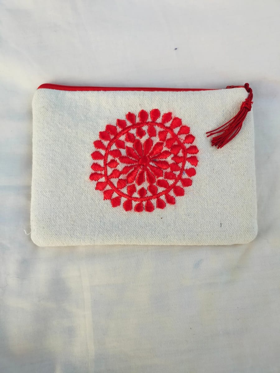  Handmade pouch Acrylic Thread Red, White Morocco