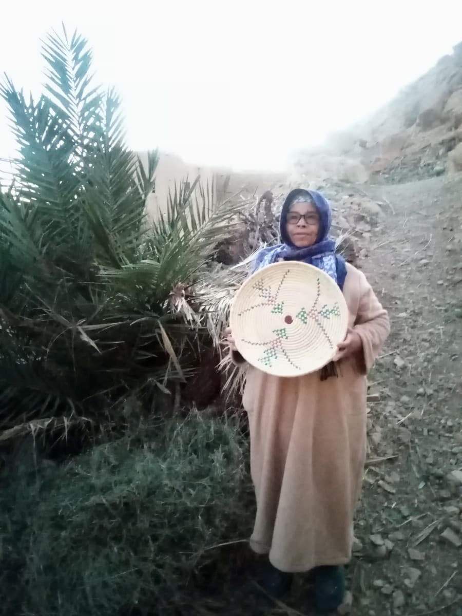  Woven Basket Assorted Threads White Morocco