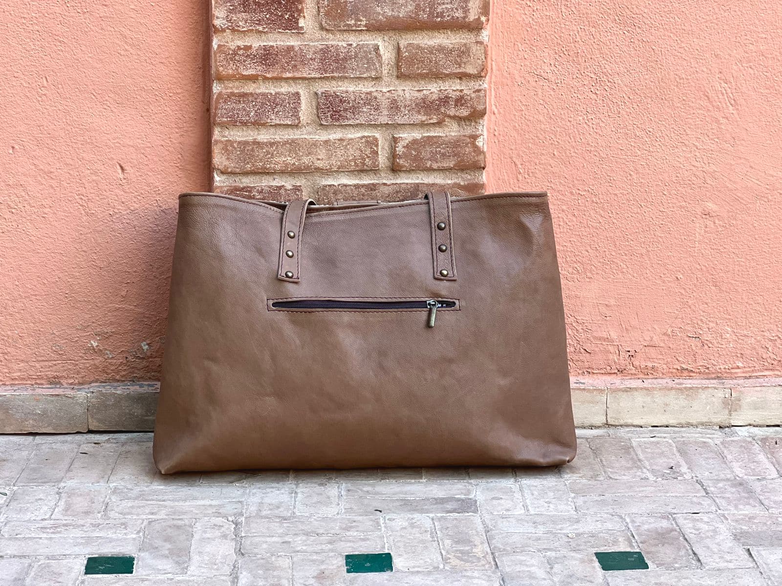  bag leather Brown, Grey Morocco