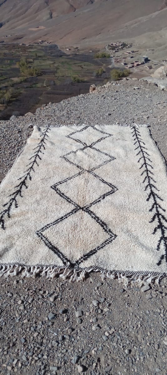  Beni Ourain Wool Black, White Morocco