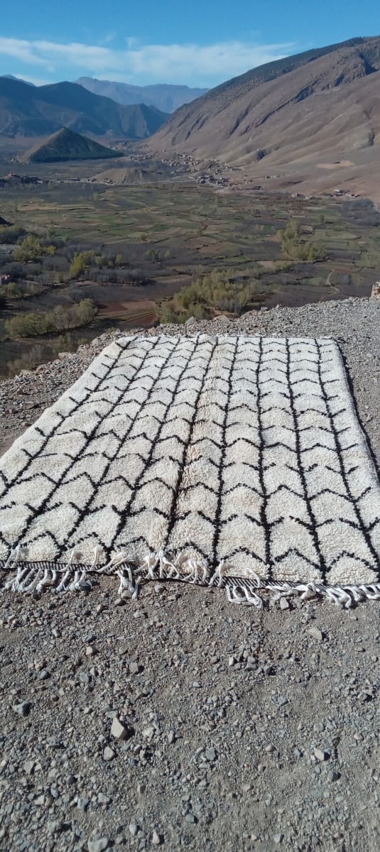  Beni Ourain Wool Black, White Morocco