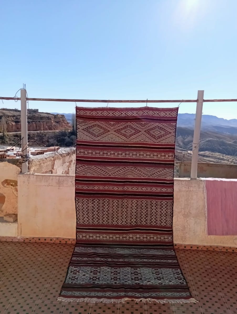  Flatweave  Red, Black Morocco