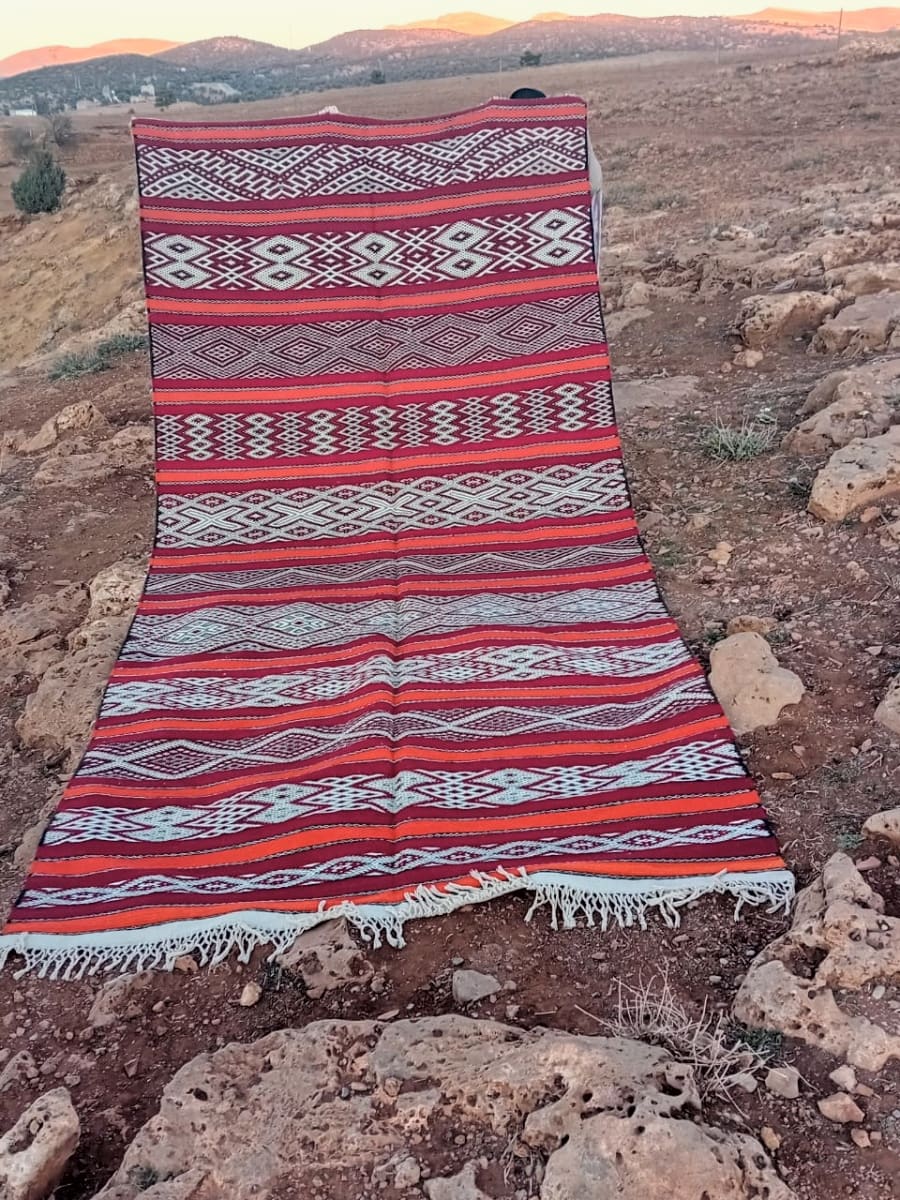  Handmade Flatweave Rug  Colored Morocco