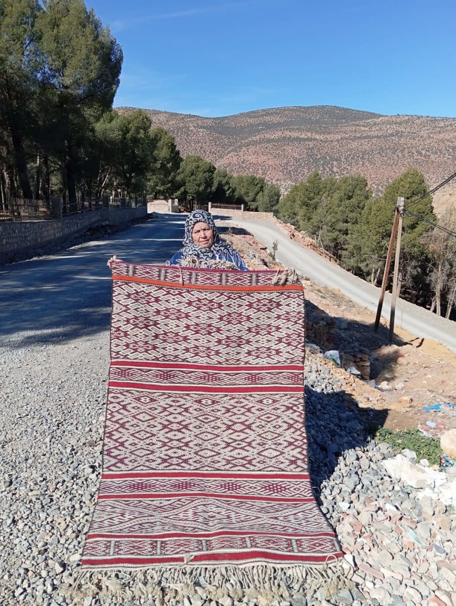  Flatweave  Red, Black Morocco