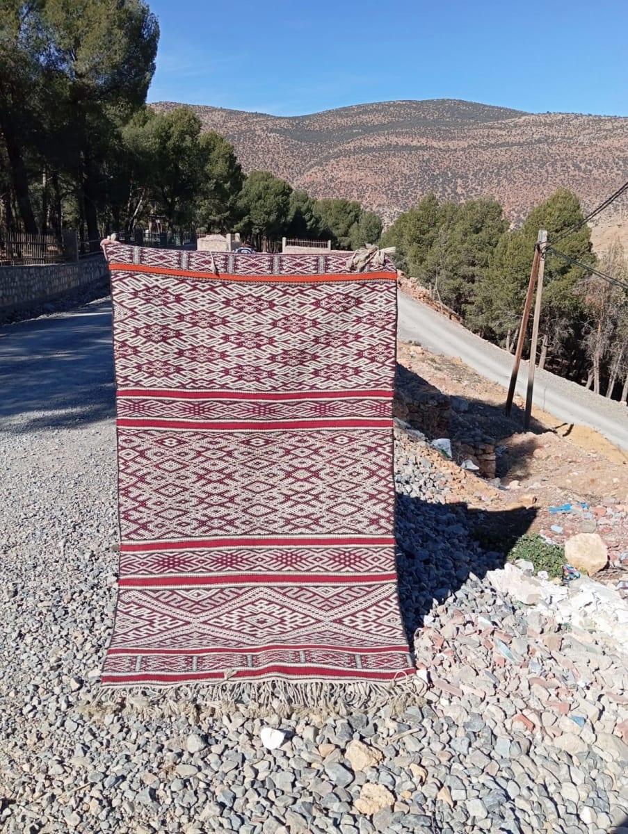  Flatweave  Red, Black Morocco