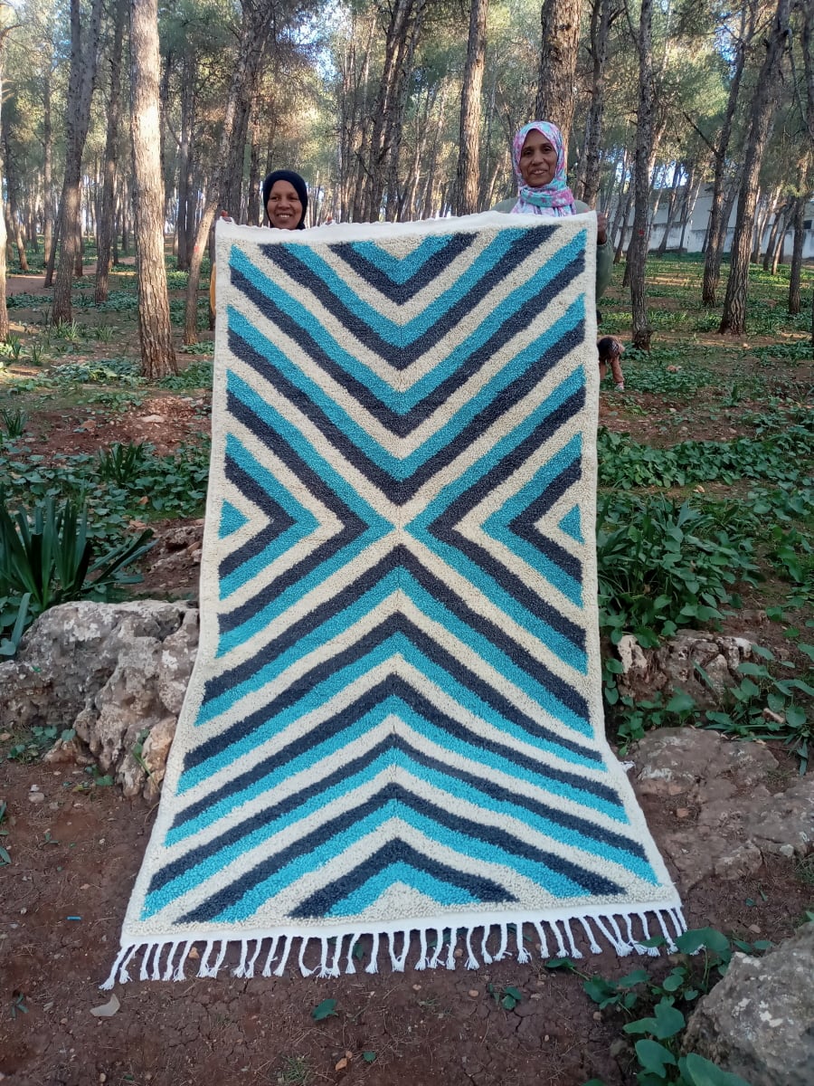  A rug  Light Blue, Grey Morocco