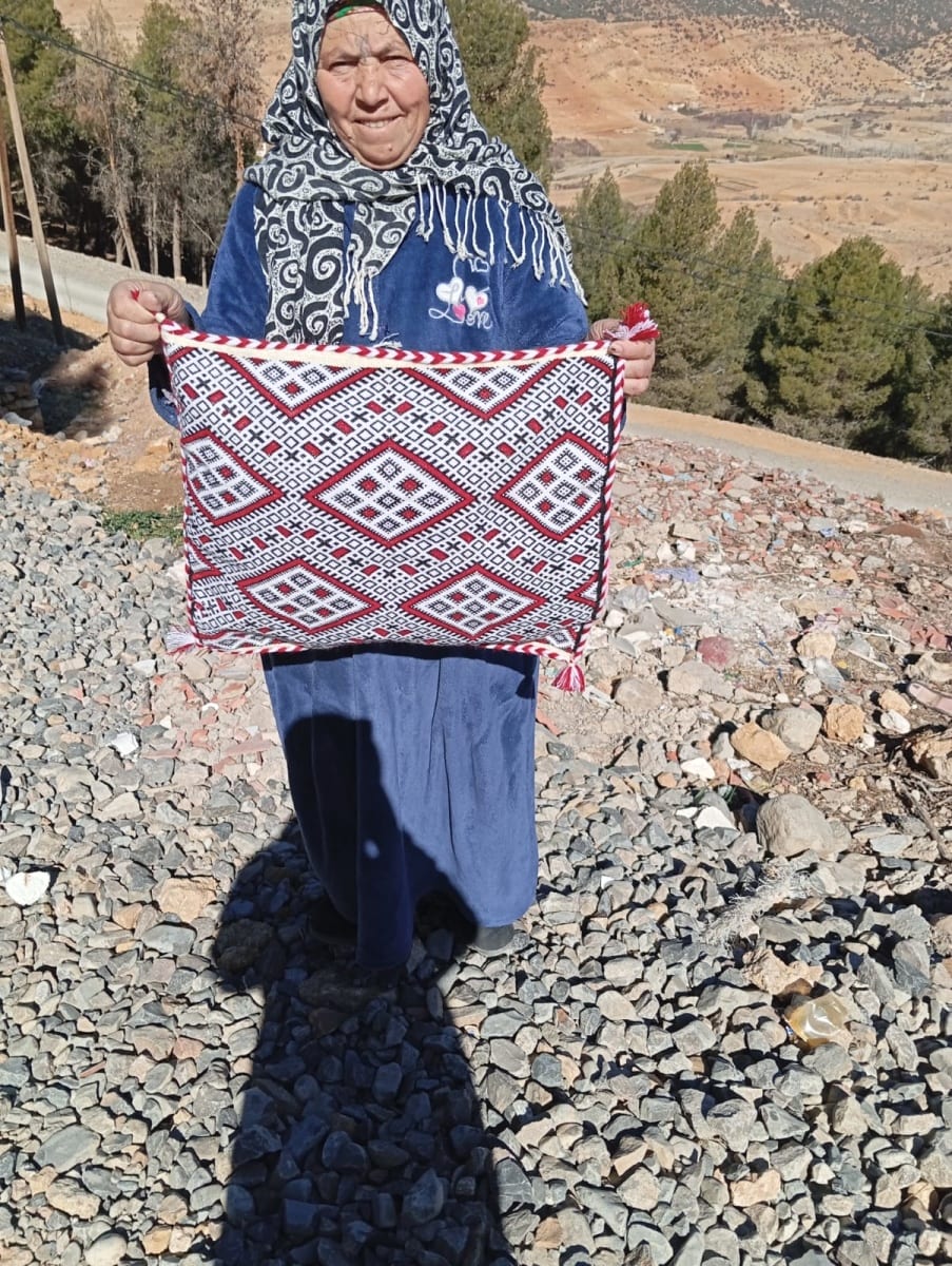  PIllow  Red, Black Morocco