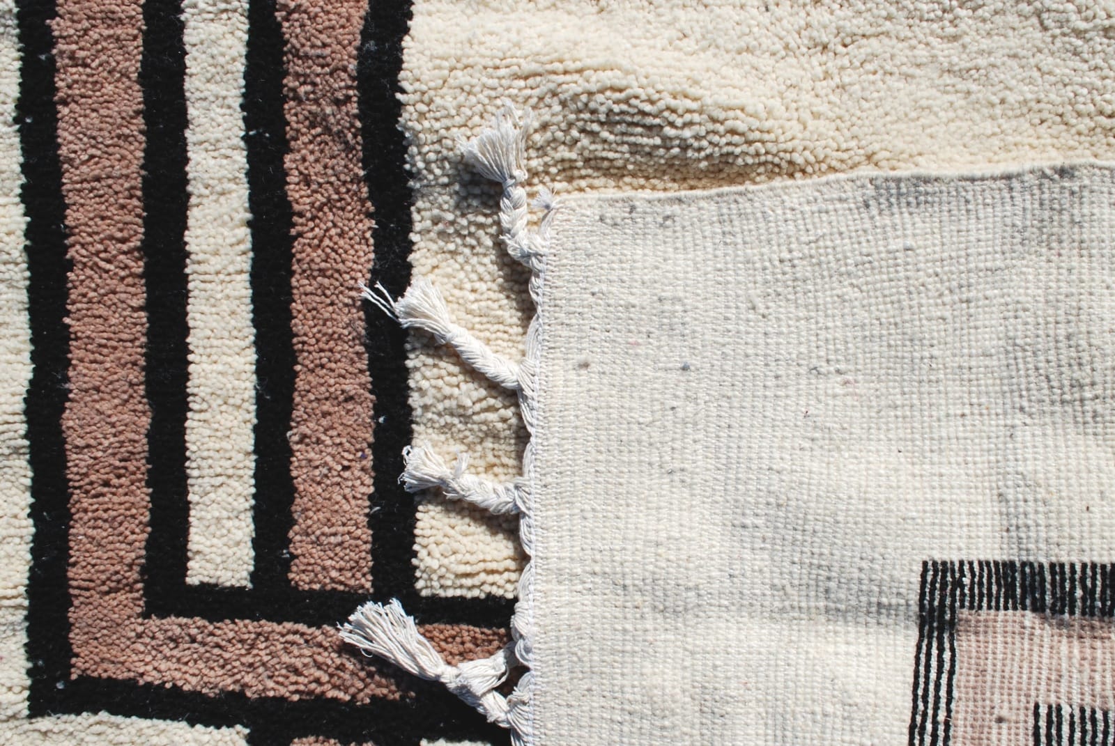  Pile Knot Rug  Brown, Black Morocco