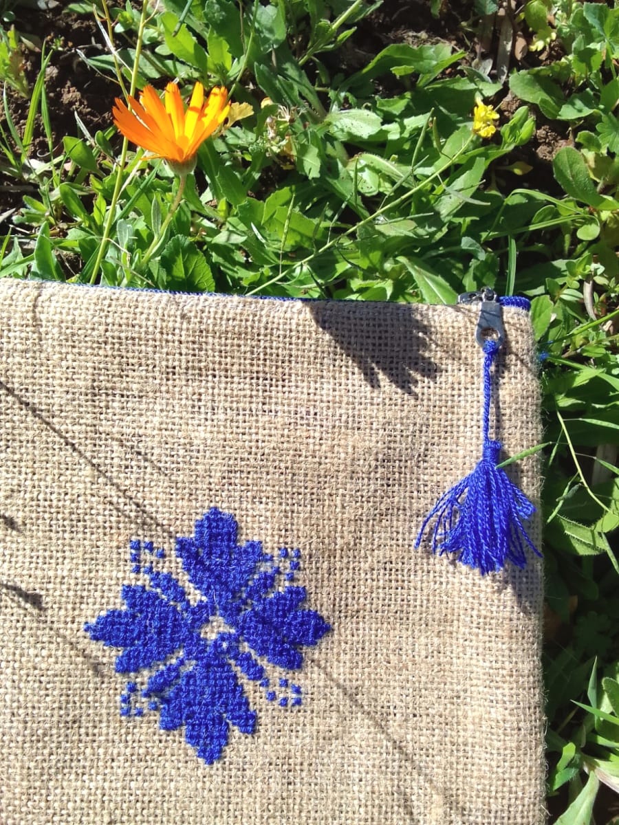  Money Bag  Blue, Brown Morocco