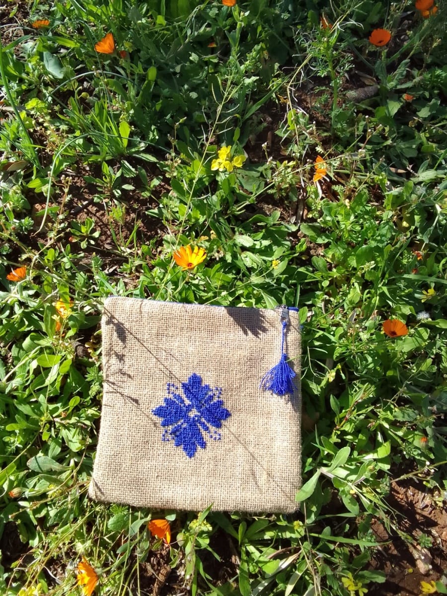  Money Bag  Blue Morocco