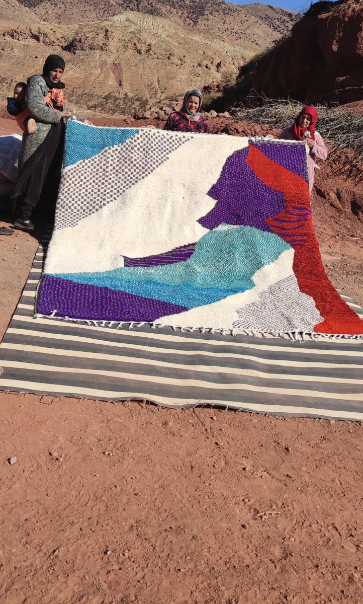  Azilal Rug Wool Red, Blue Morocco