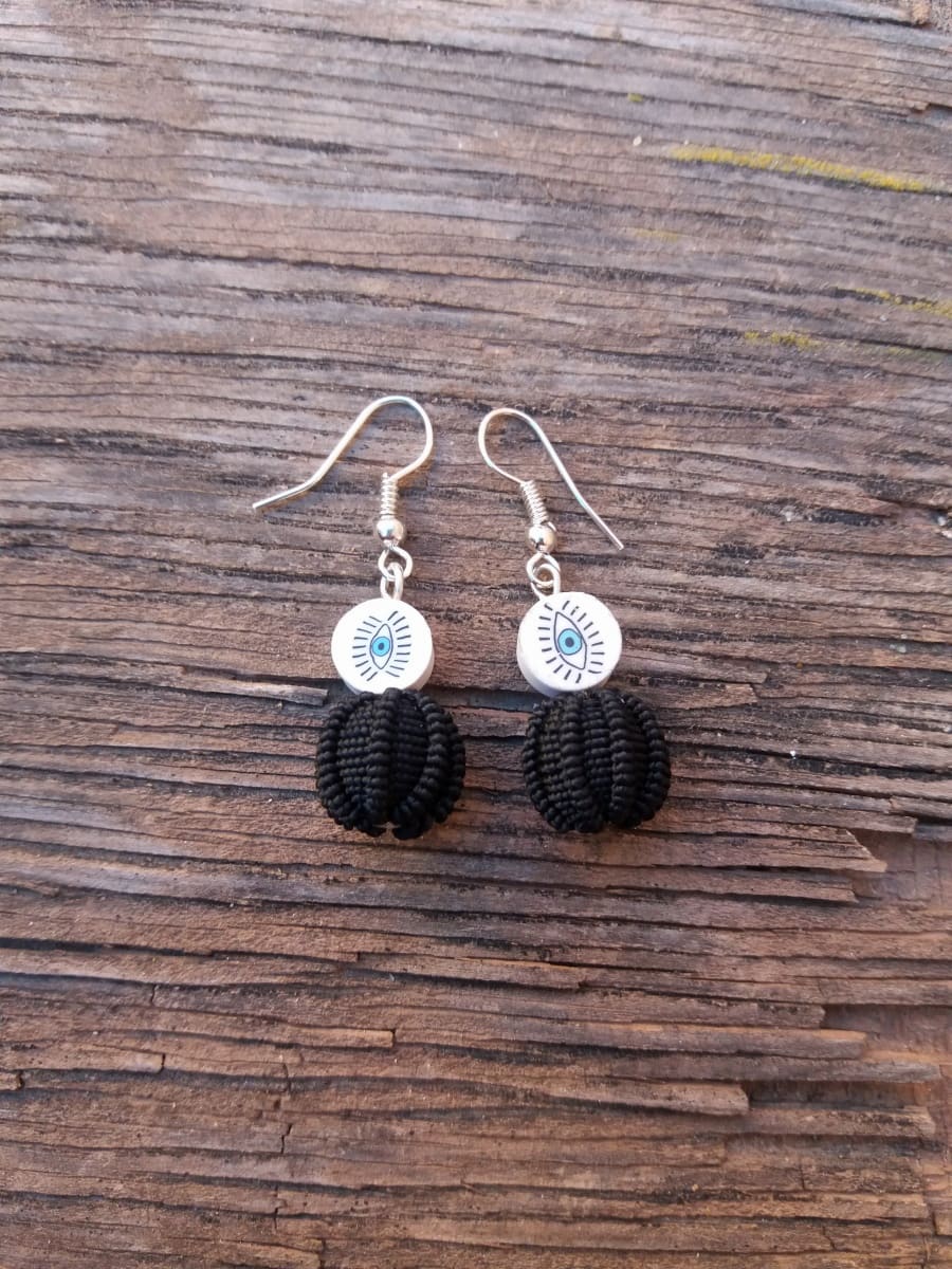 Ball and Button Earrings