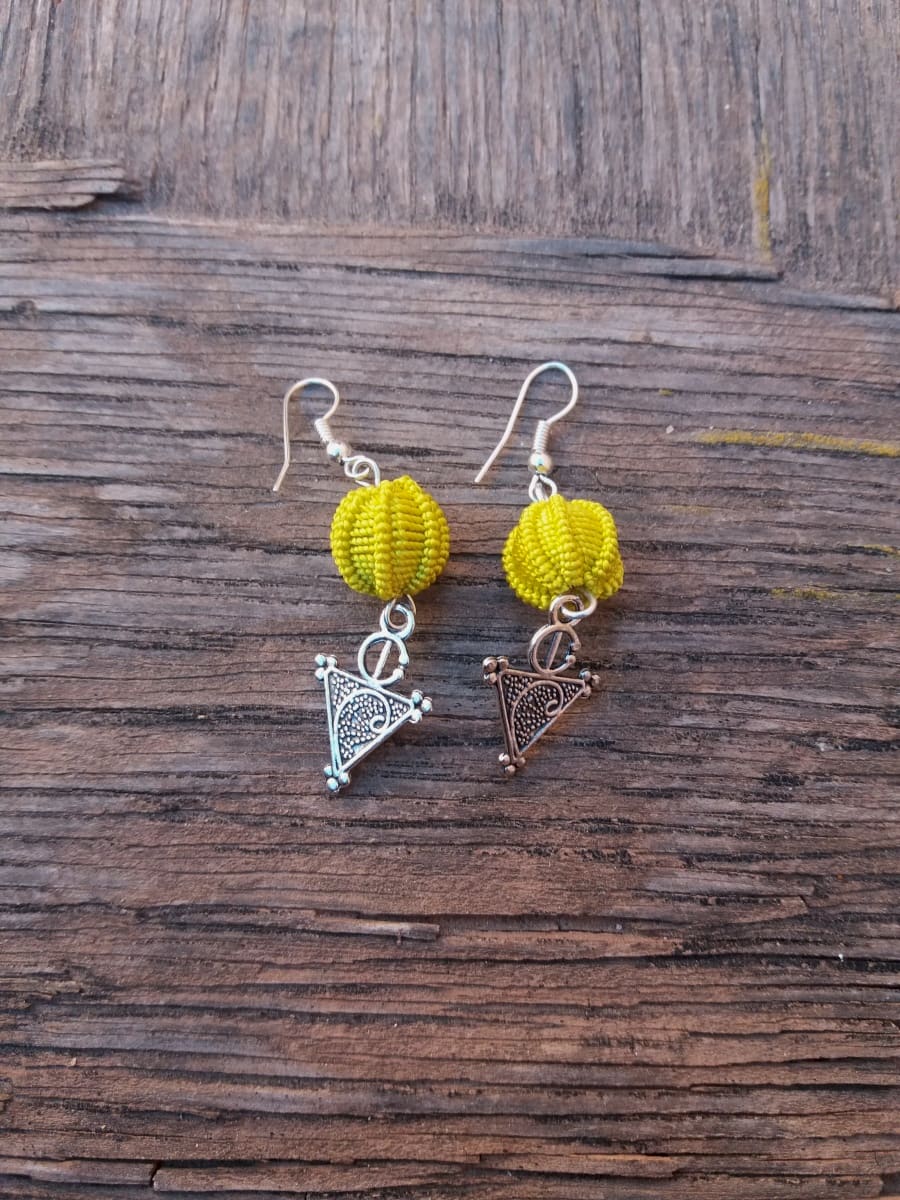 Button Dangle Earrings