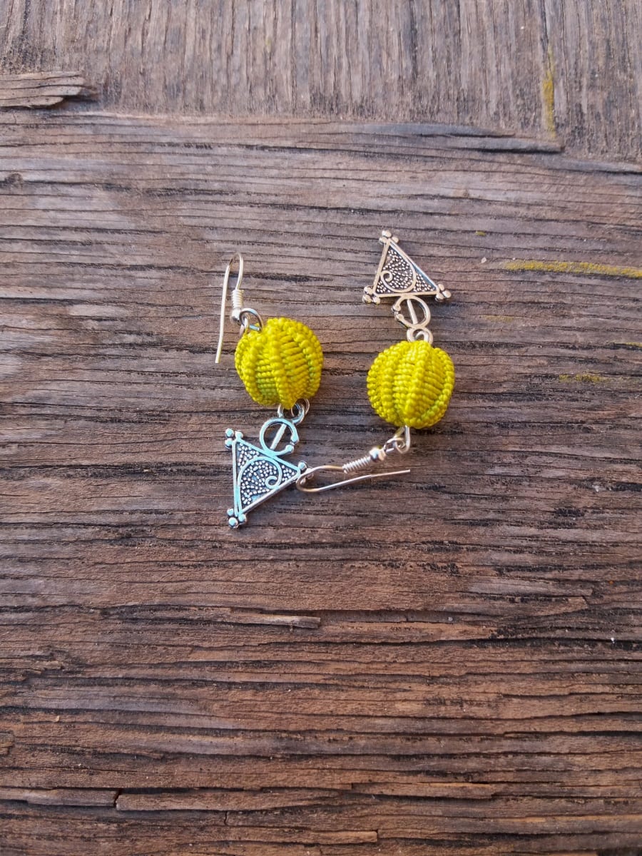 Button Dangle Earrings