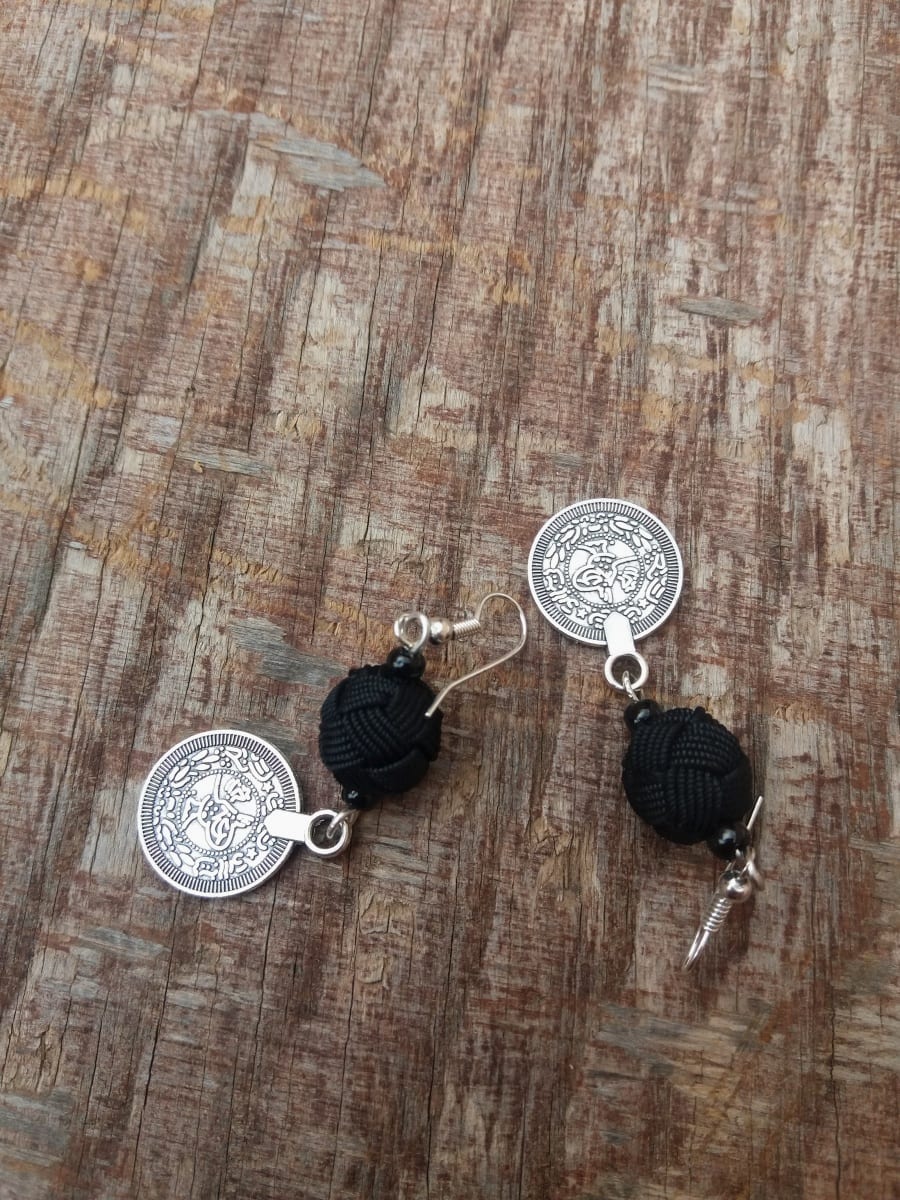 Button Dangle Earrings