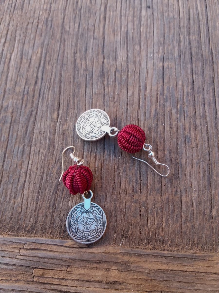 Button Dangle Earrings