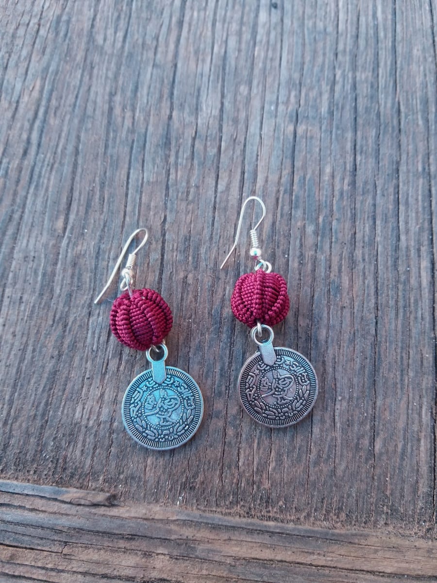 Button Dangle Earrings