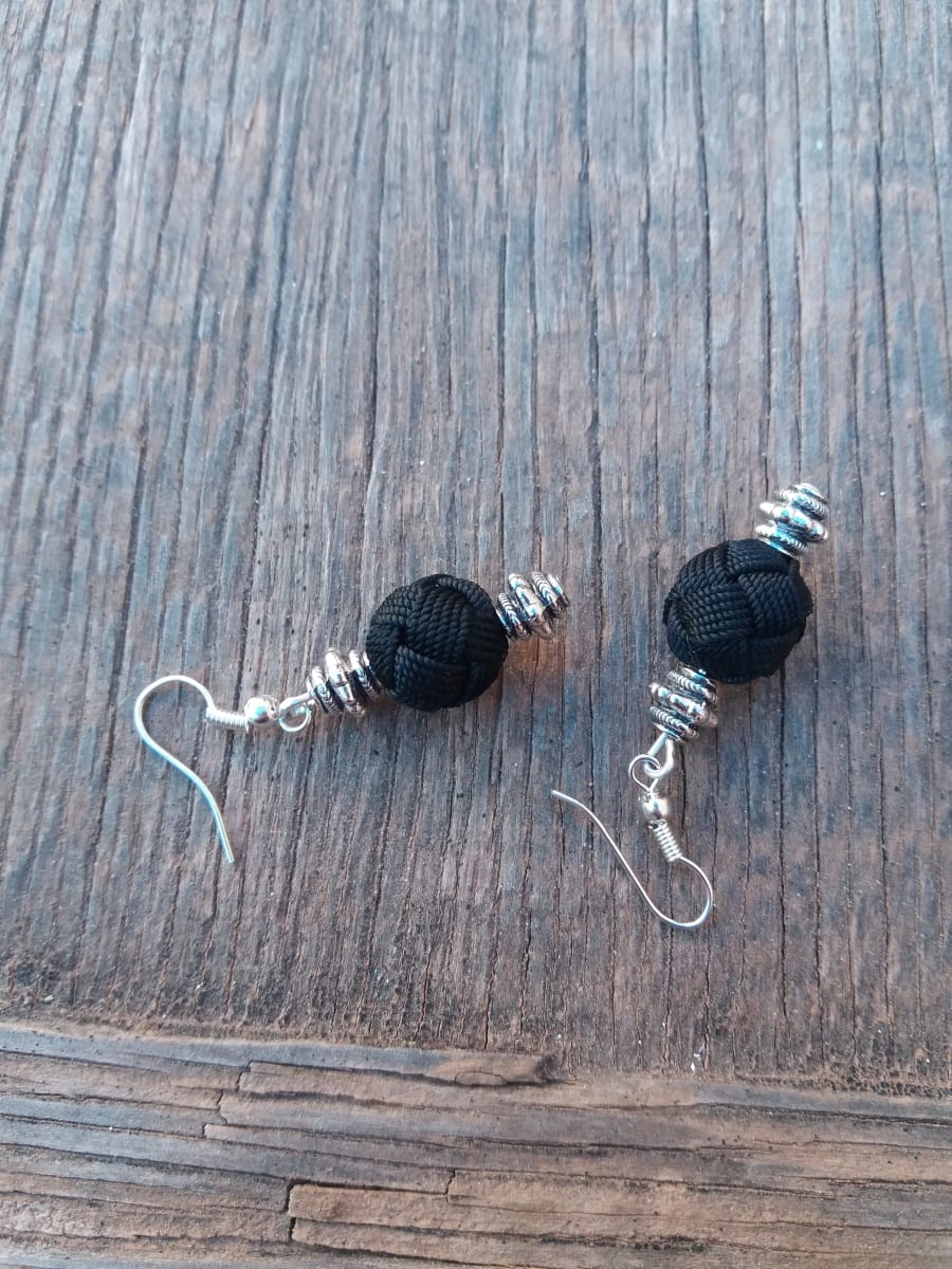 Ball and Button Earrings