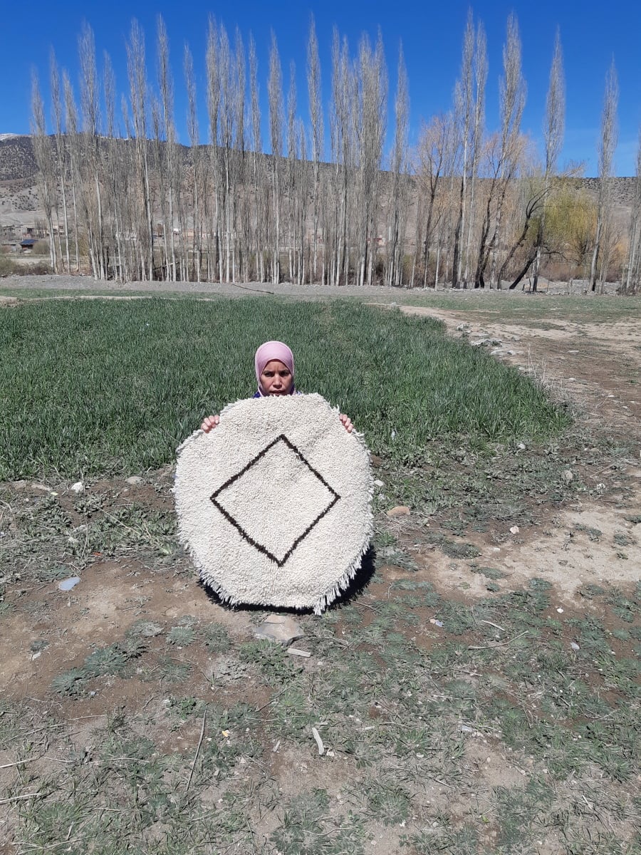Pileknot rug  Black, White Morocco