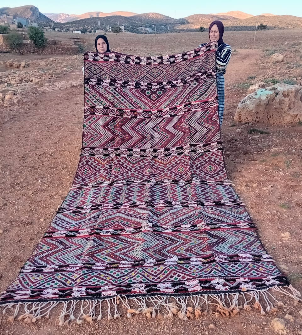  Handmade Flatweave Rug  Colored Morocco