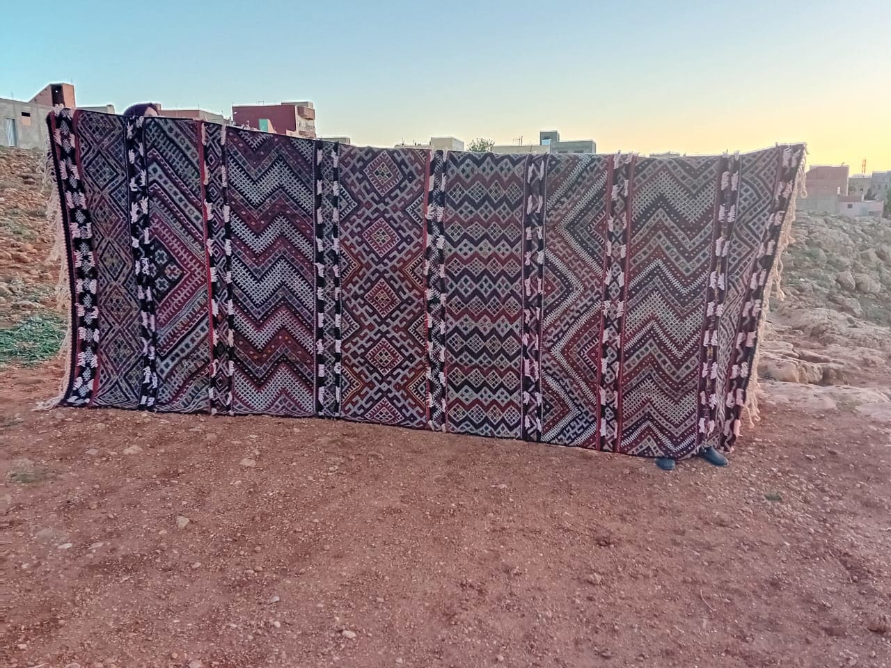  Handmade Flatweave Rug  Colored Morocco
