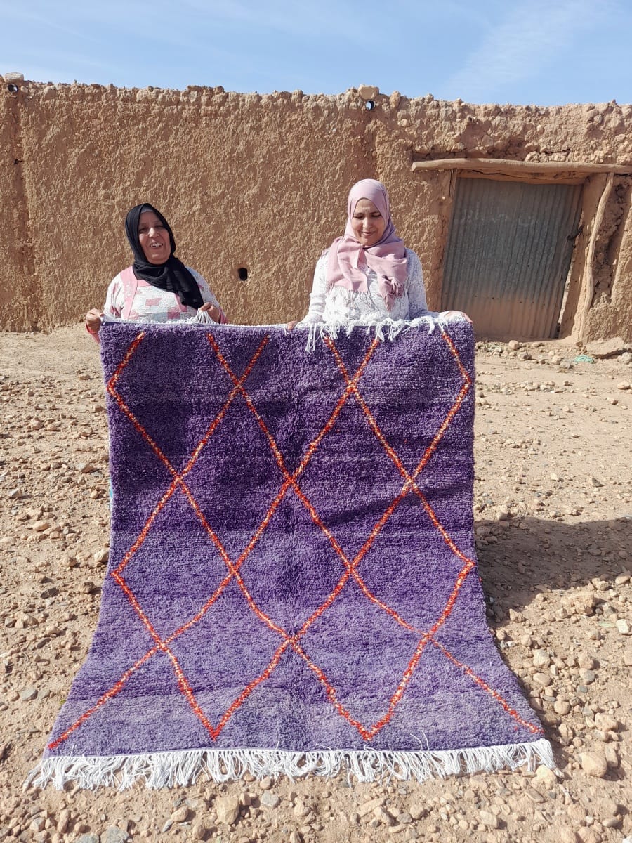  Rug   Purple, Yellow Morocco