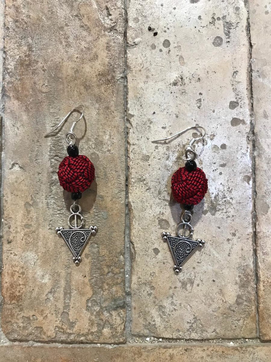 Ball and Button Earrings