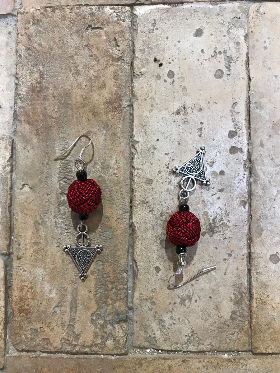 Ball and Button Earrings