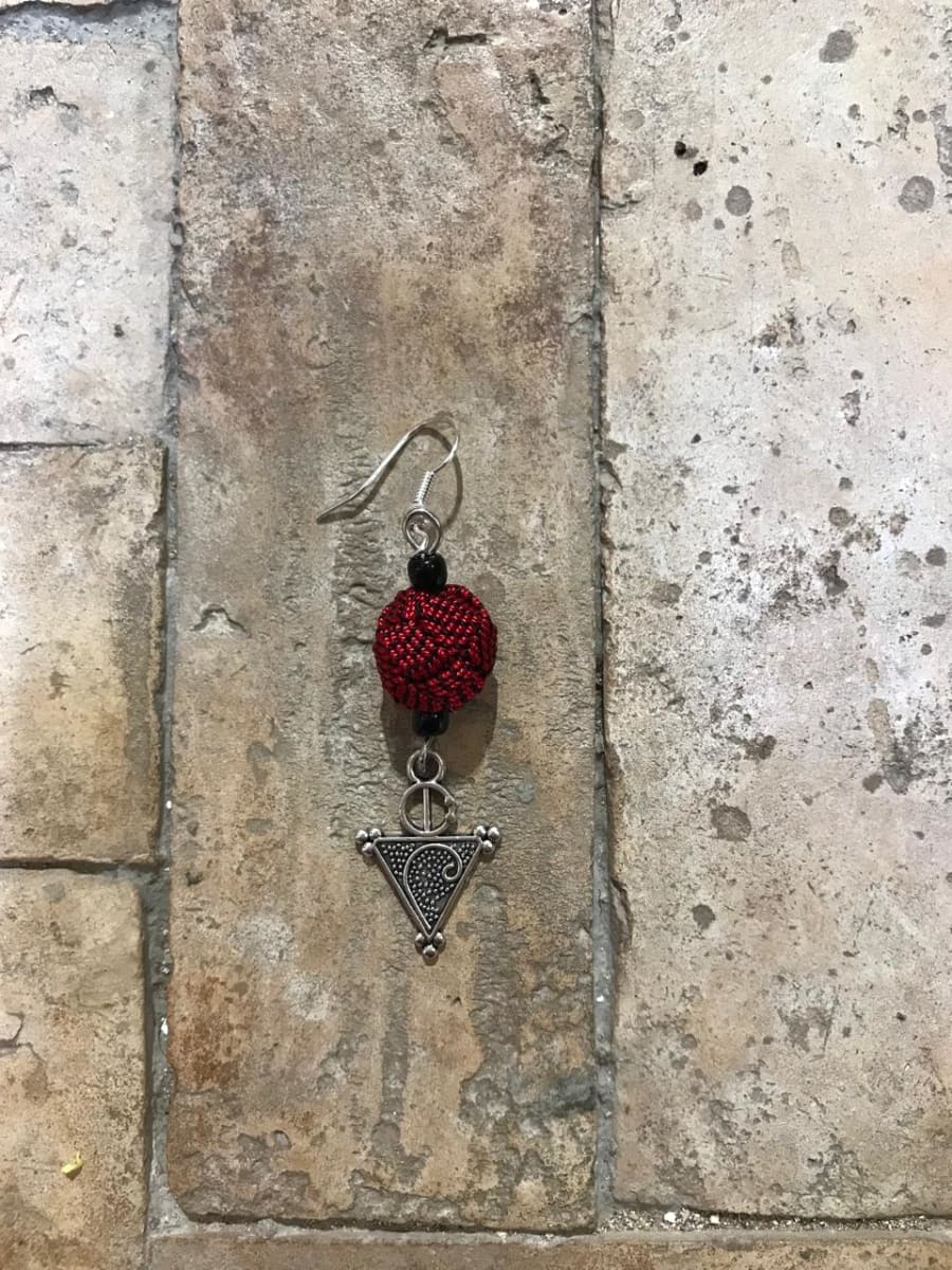 Ball and Button Earrings