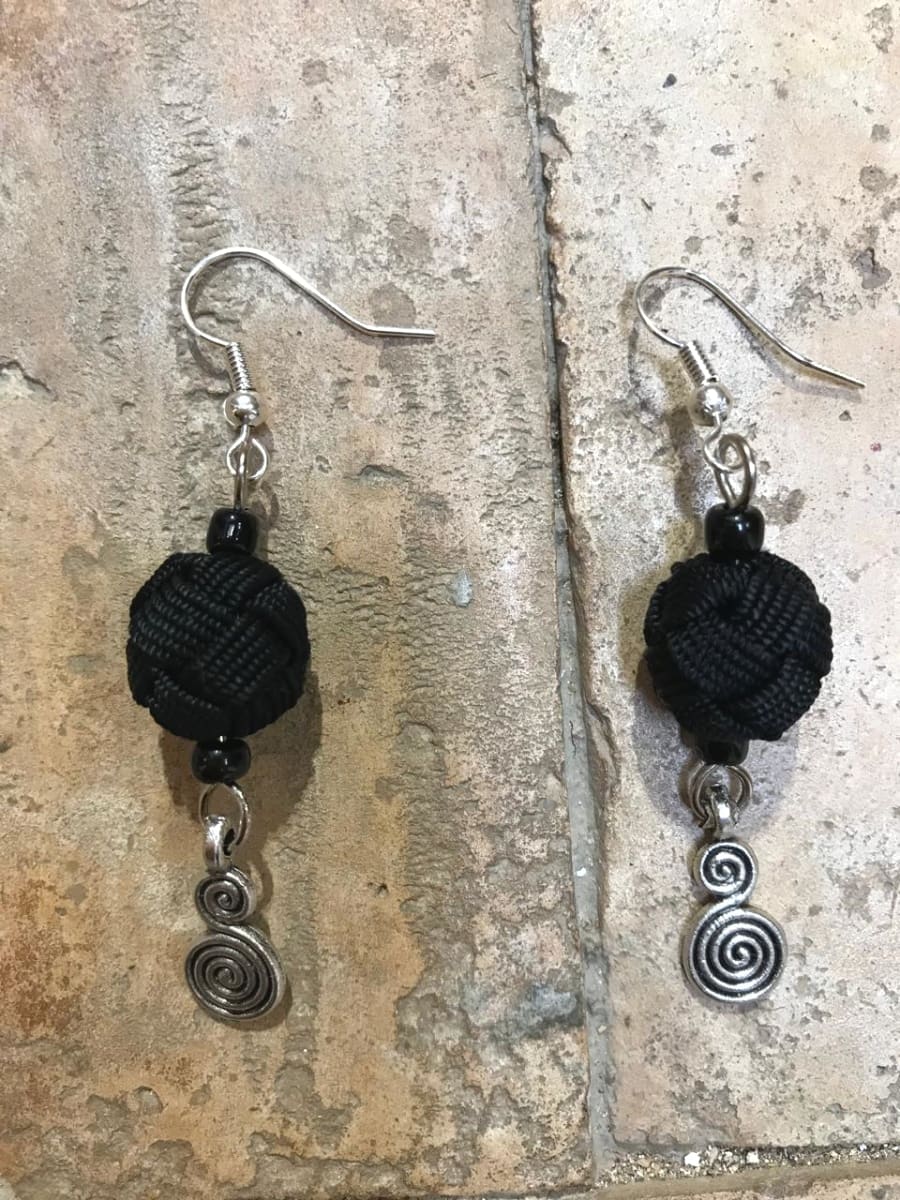 Ball and Button Earrings