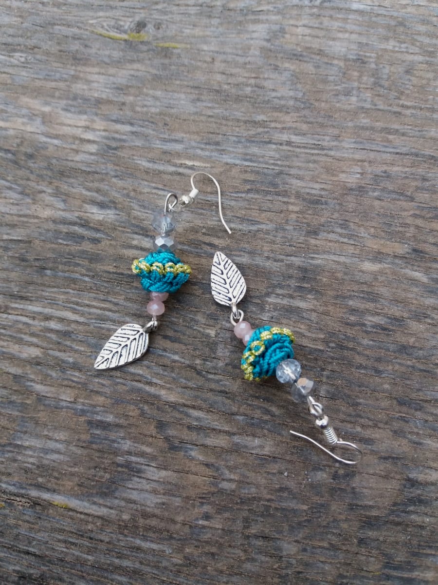 Button Dangle Earrings