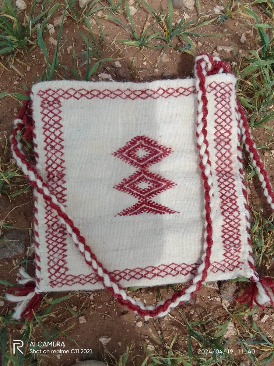  Woven bag Warp and White wool White Morocco