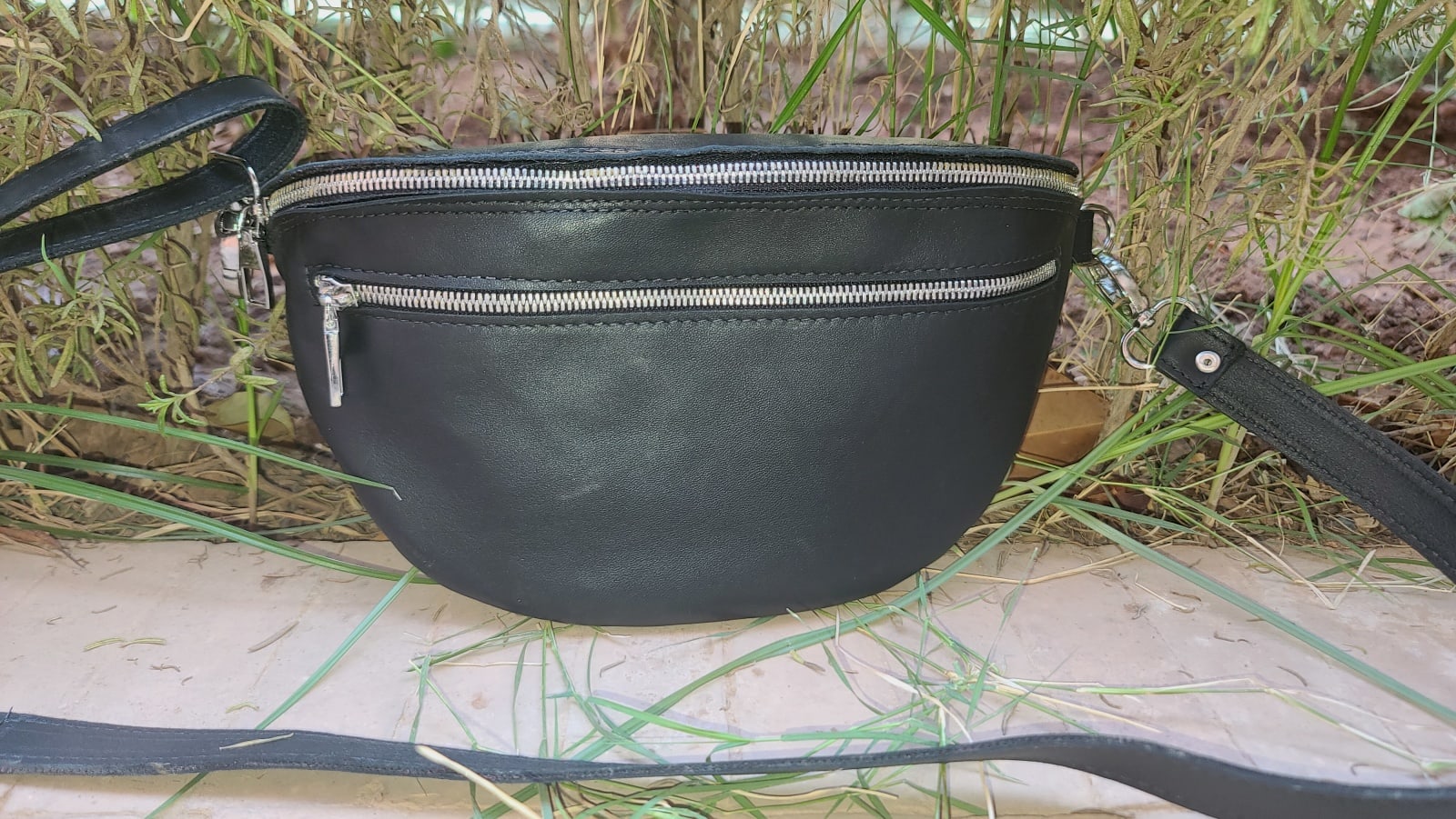   small bag leather Black, White Morocco