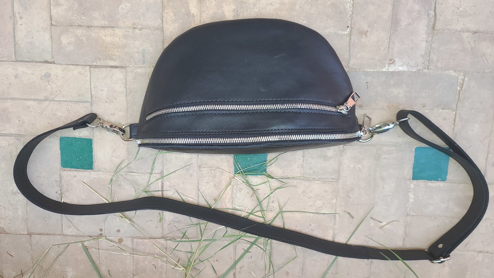   small bag leather Black, White Morocco