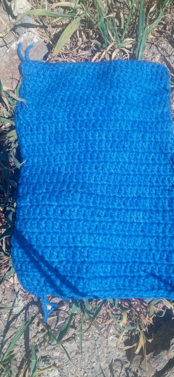  Handmade Wool Poncho Dyed Wool Blue Morocco