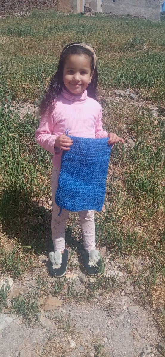  Handmade Wool Poncho Dyed Wool Blue Morocco