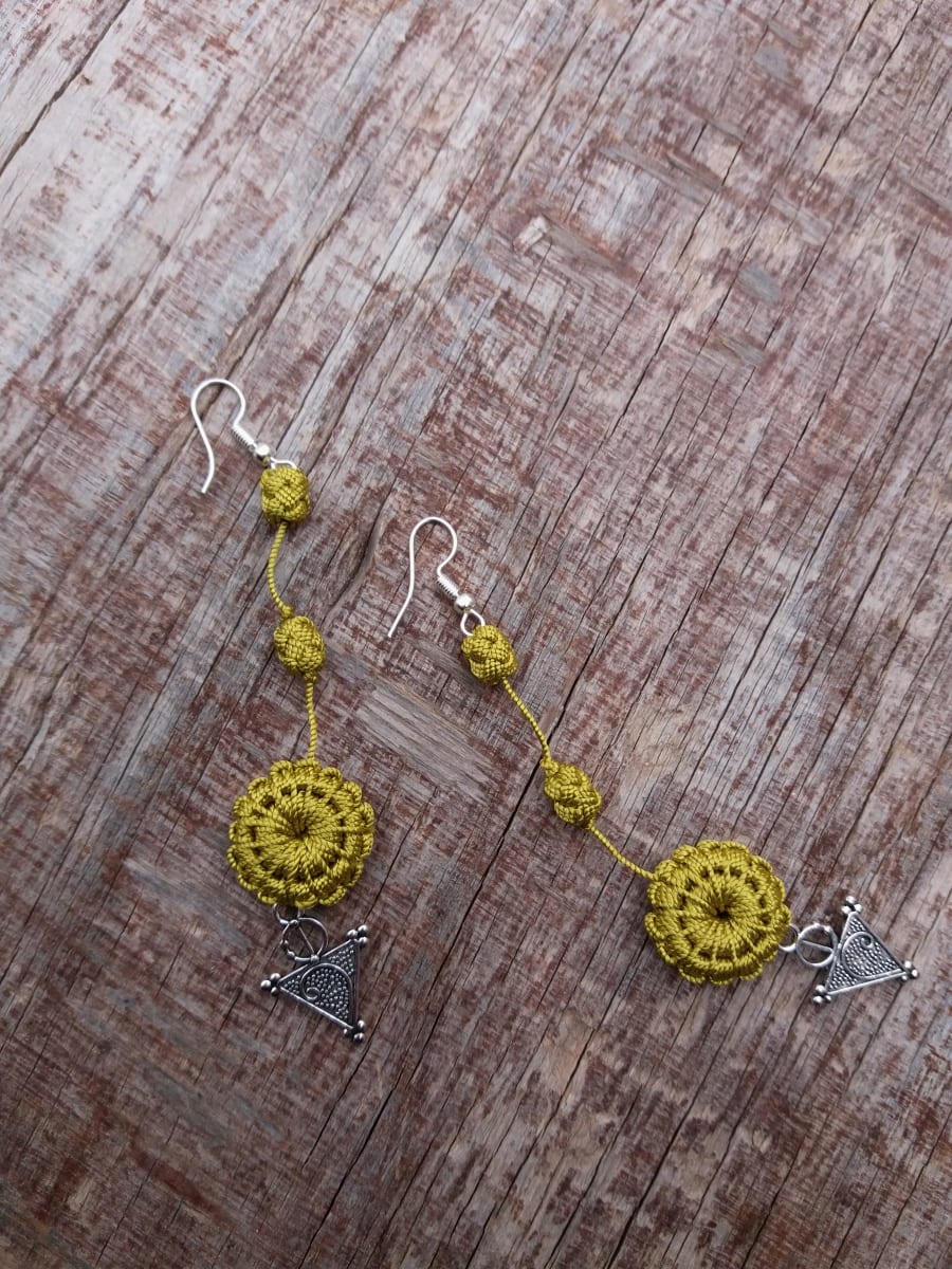 Button Dangle Earrings