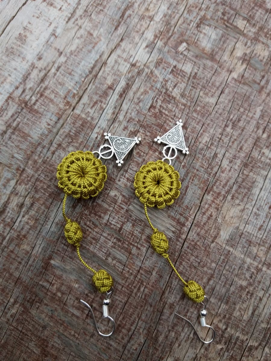 Button Dangle Earrings