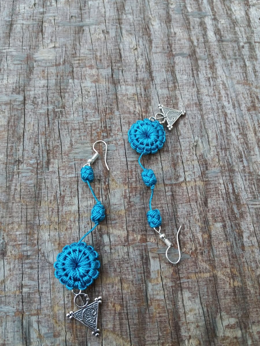 Button Dangle Earrings