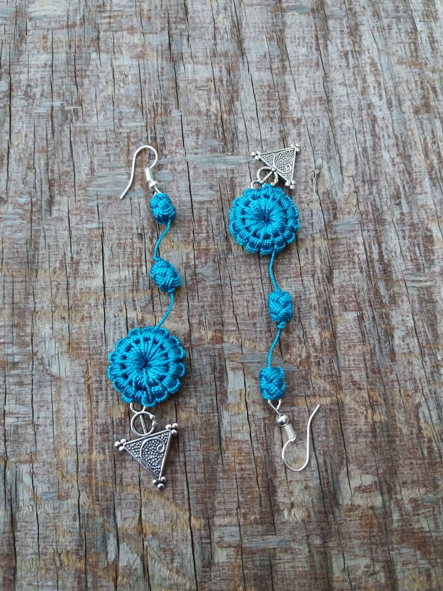 Button Dangle Earrings