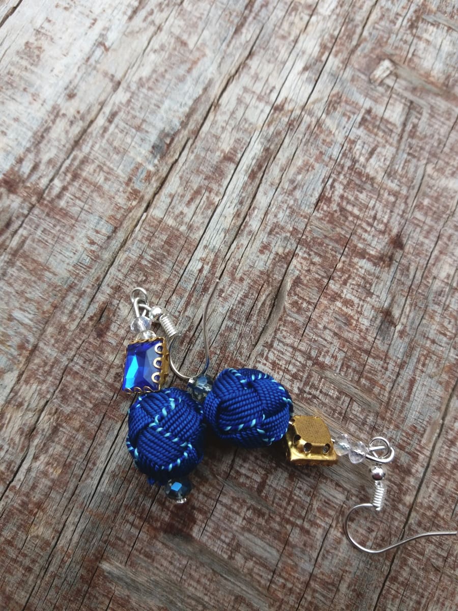 Ball and Button Earrings