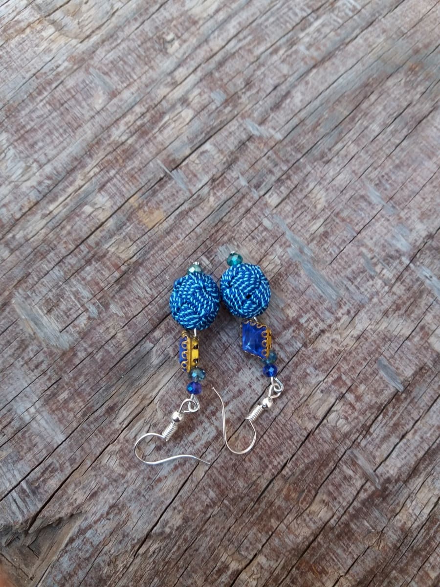 Ball and Button Earrings