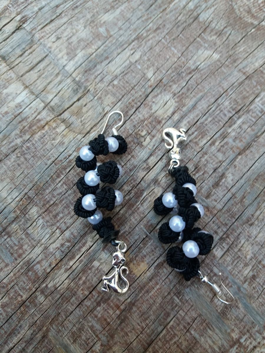 Button Dangle Earrings