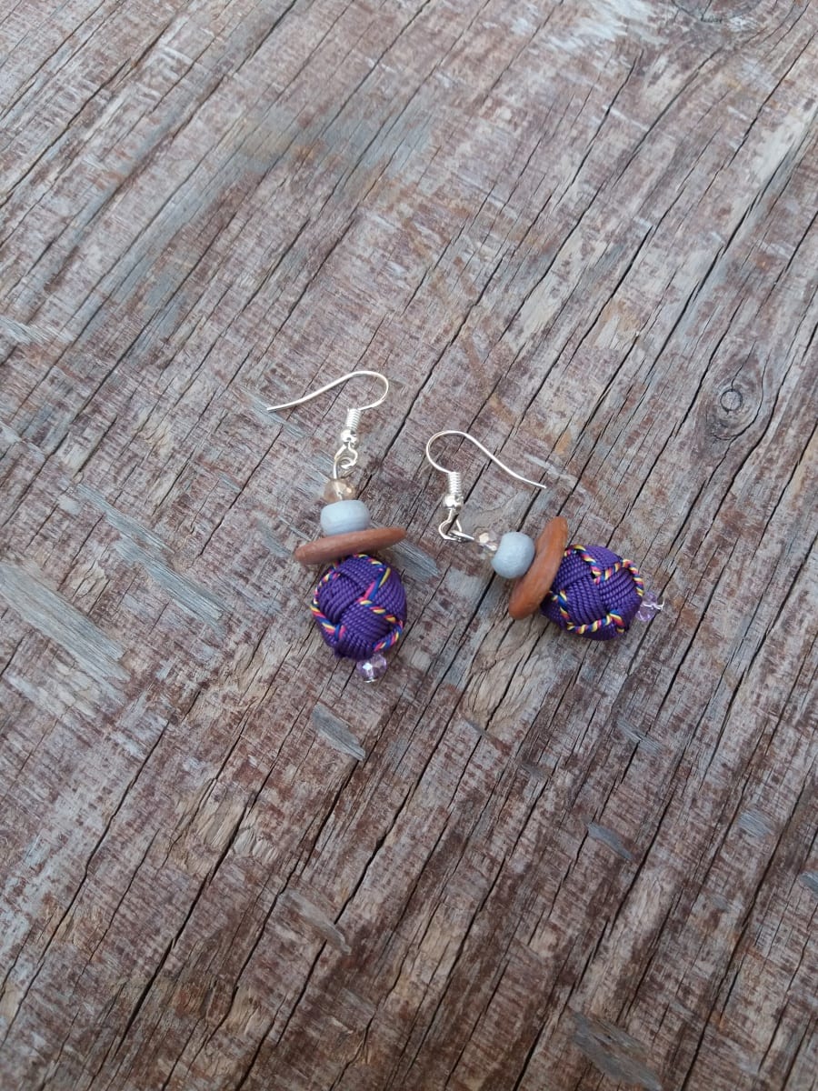 Ball and Button Earrings