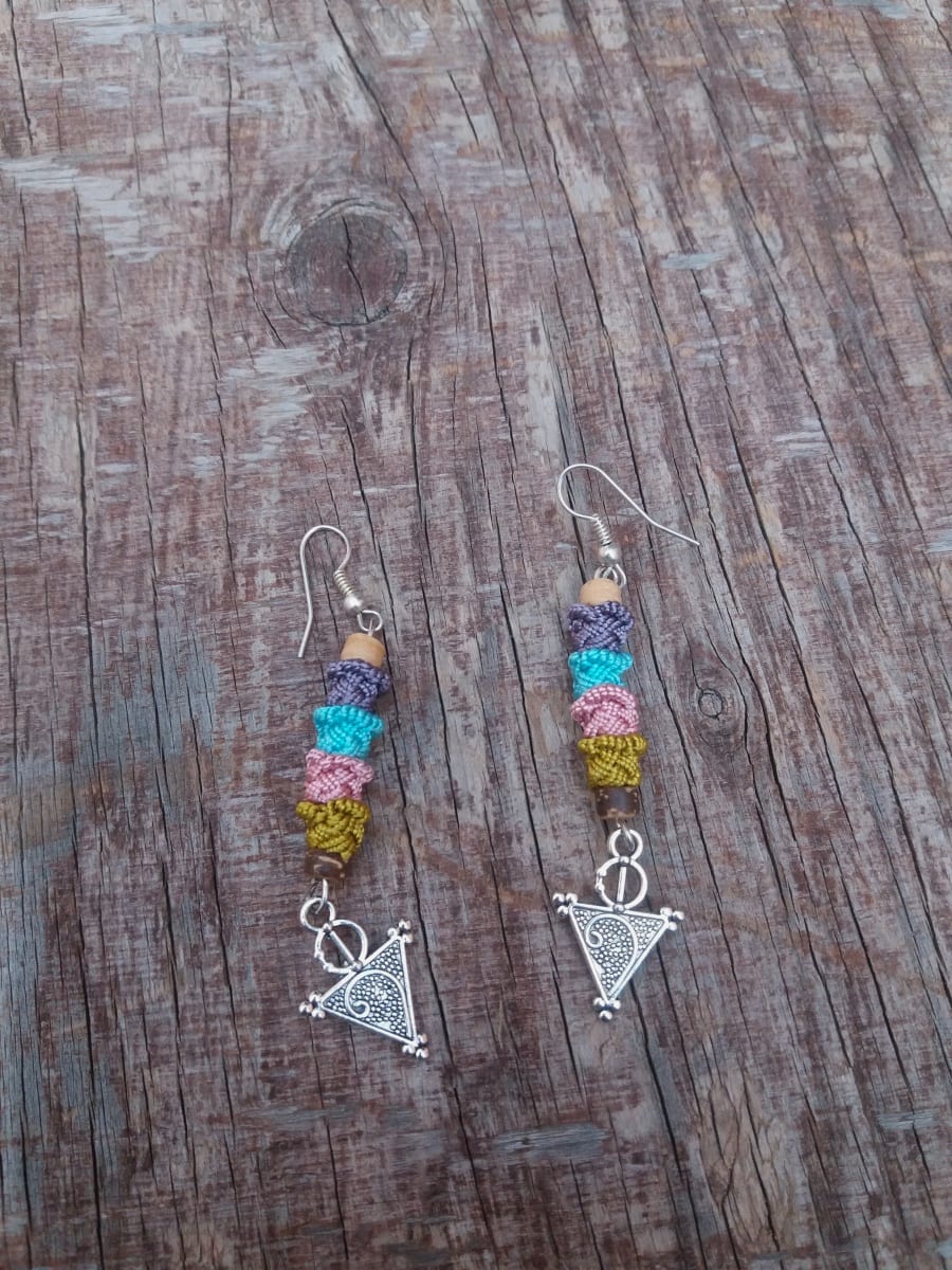Button Dangle Earrings