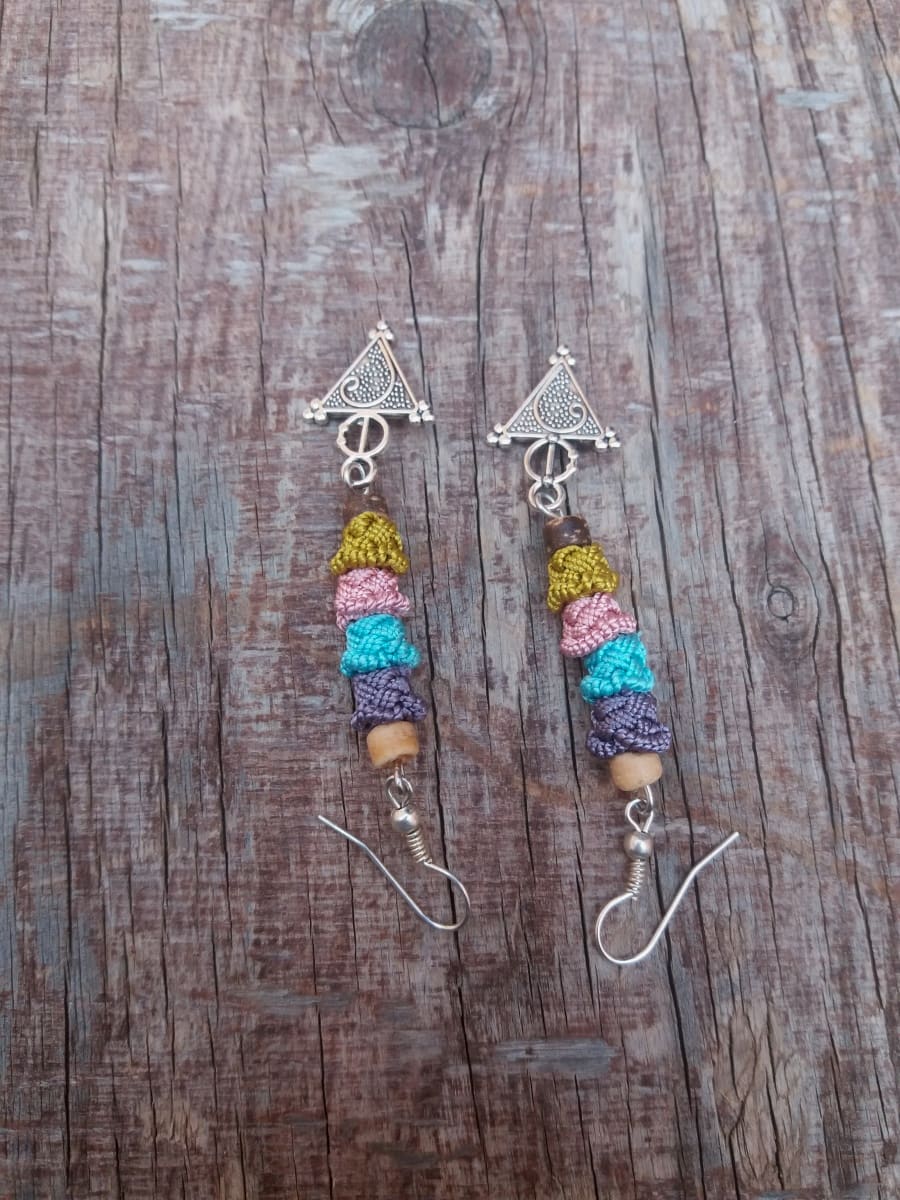 Button Dangle Earrings