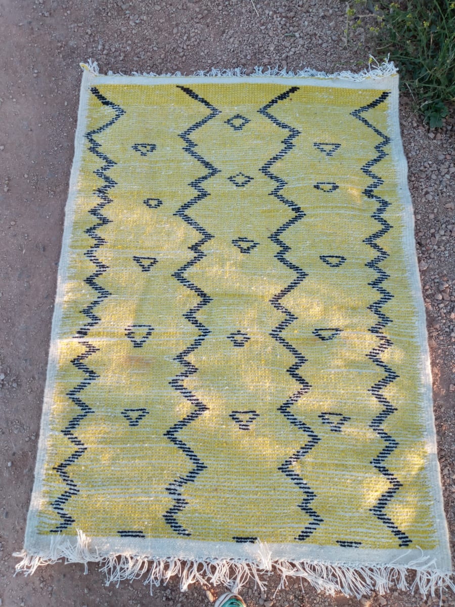  A rug  Yellow, Black Morocco