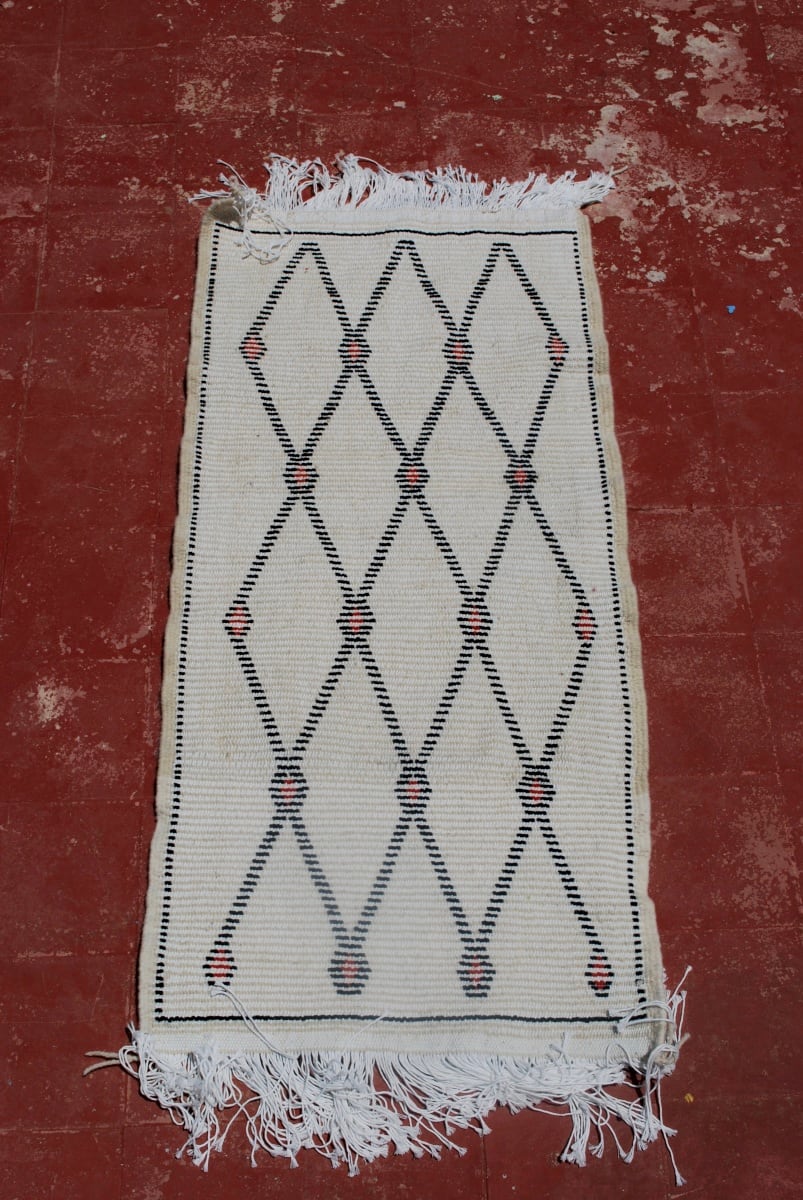  Pile Knot Rug  Red, Black Morocco