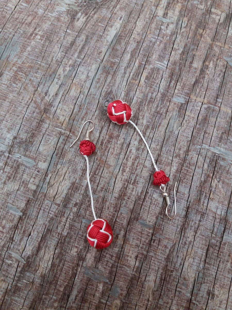 Ball and Button Earrings
