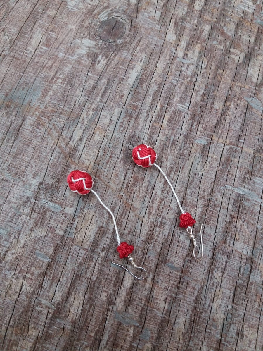 Ball and Button Earrings